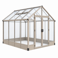 Gewächshaus 240 x 190 x 200 cm Aluminium Beige Transparent für Garten mit Doppeltür